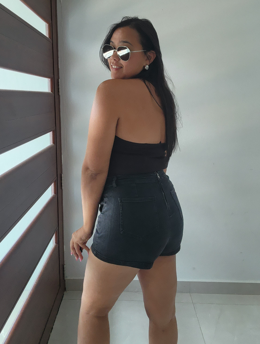 Denim Black Skort