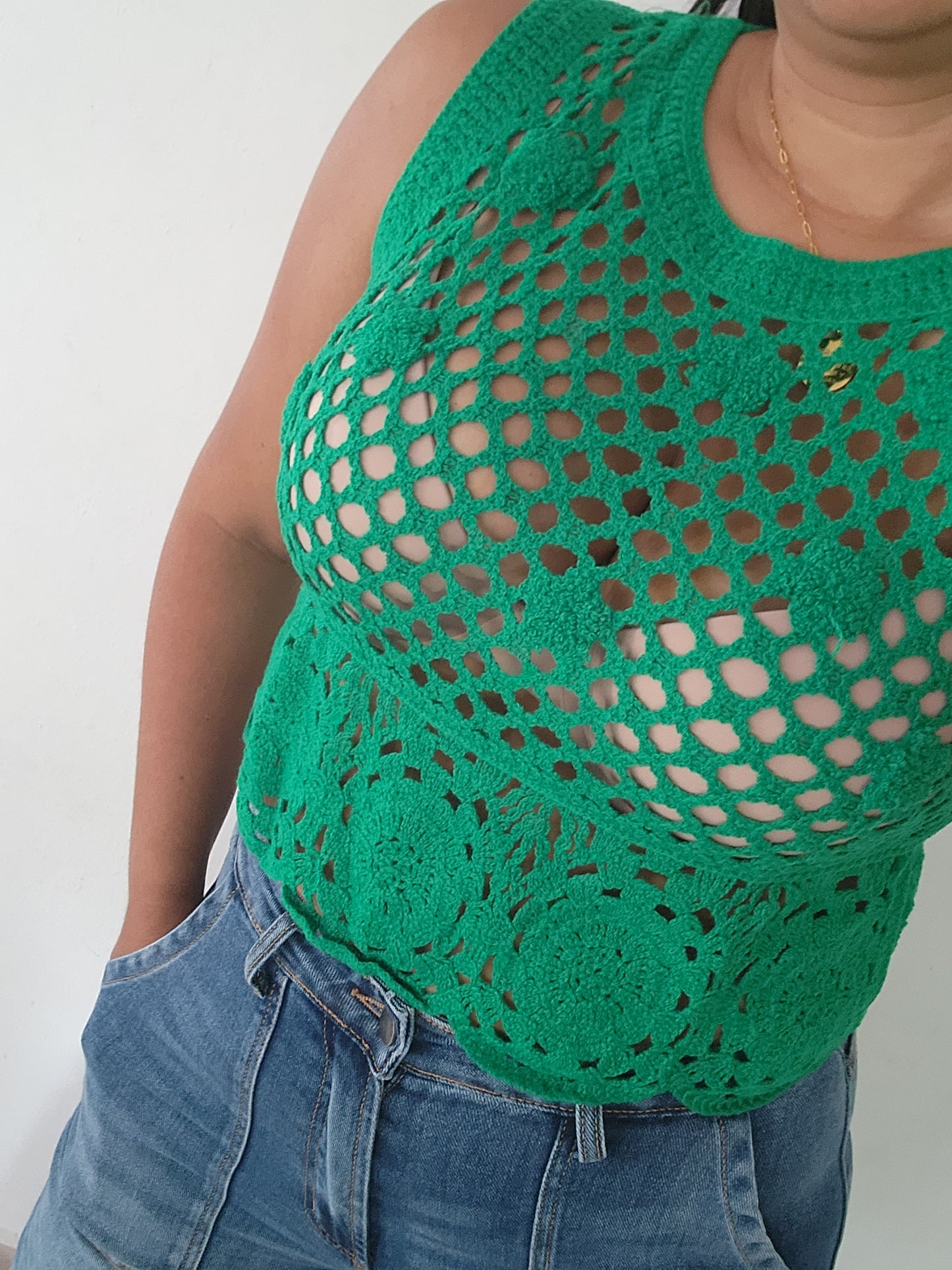 Green Crochet Top
