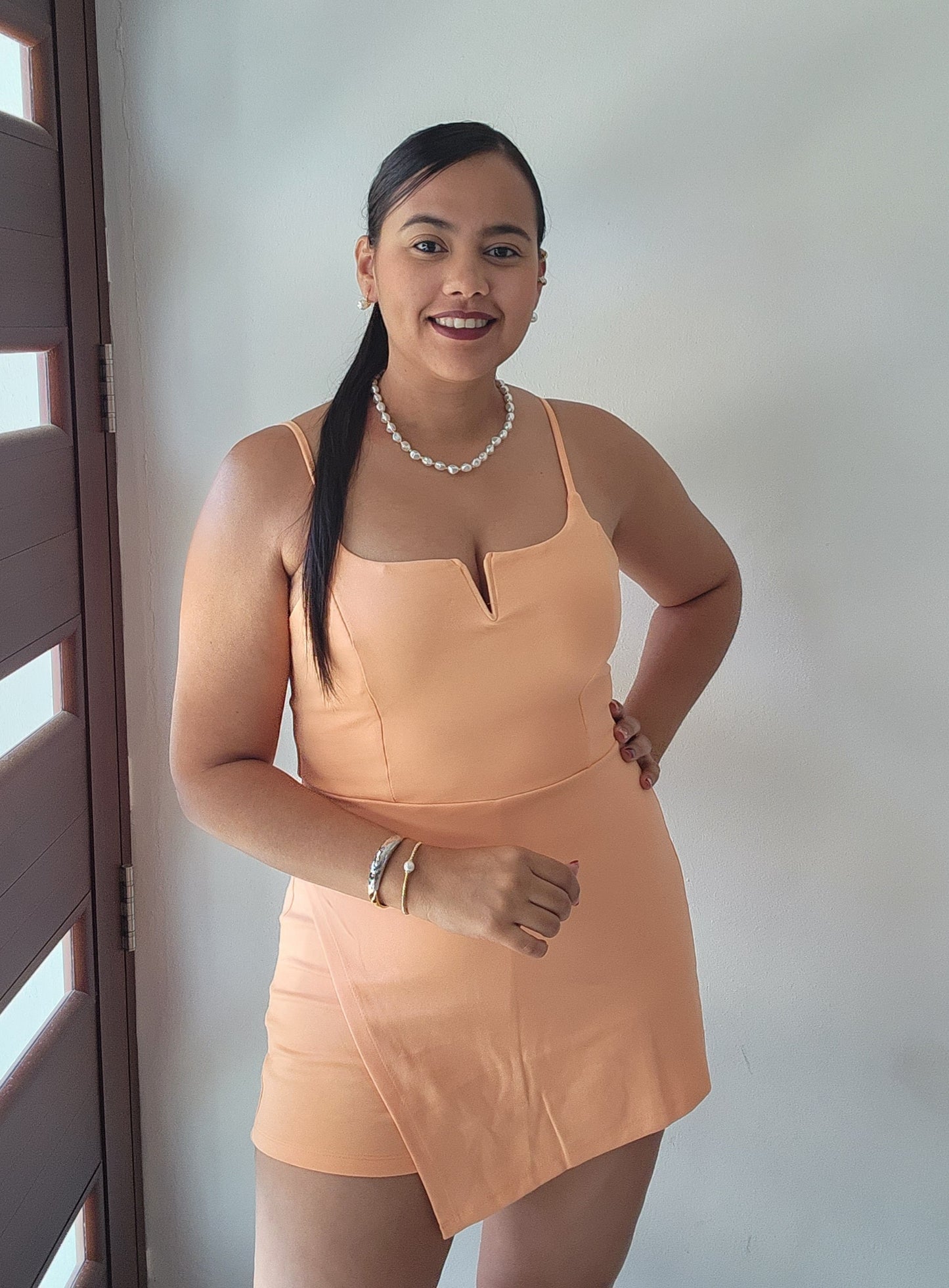 Apricot Skort Romper