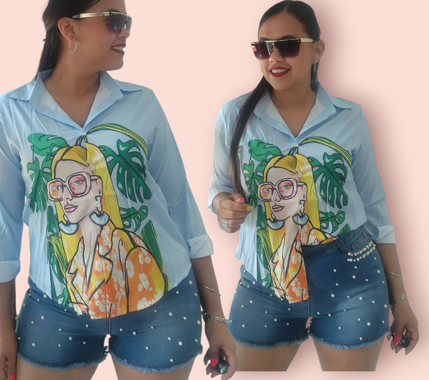 Denim Short Perlas
