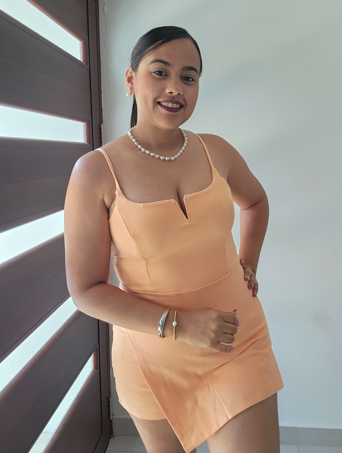 Apricot Skort Romper