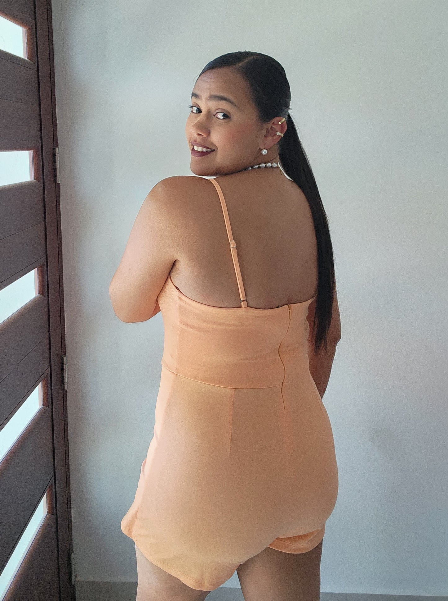 Apricot Skort Romper