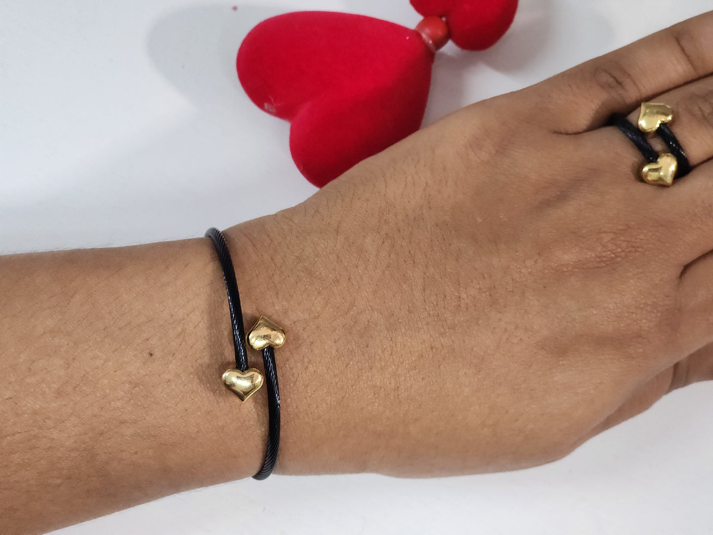 Set de pulsera y Sortija Corazón