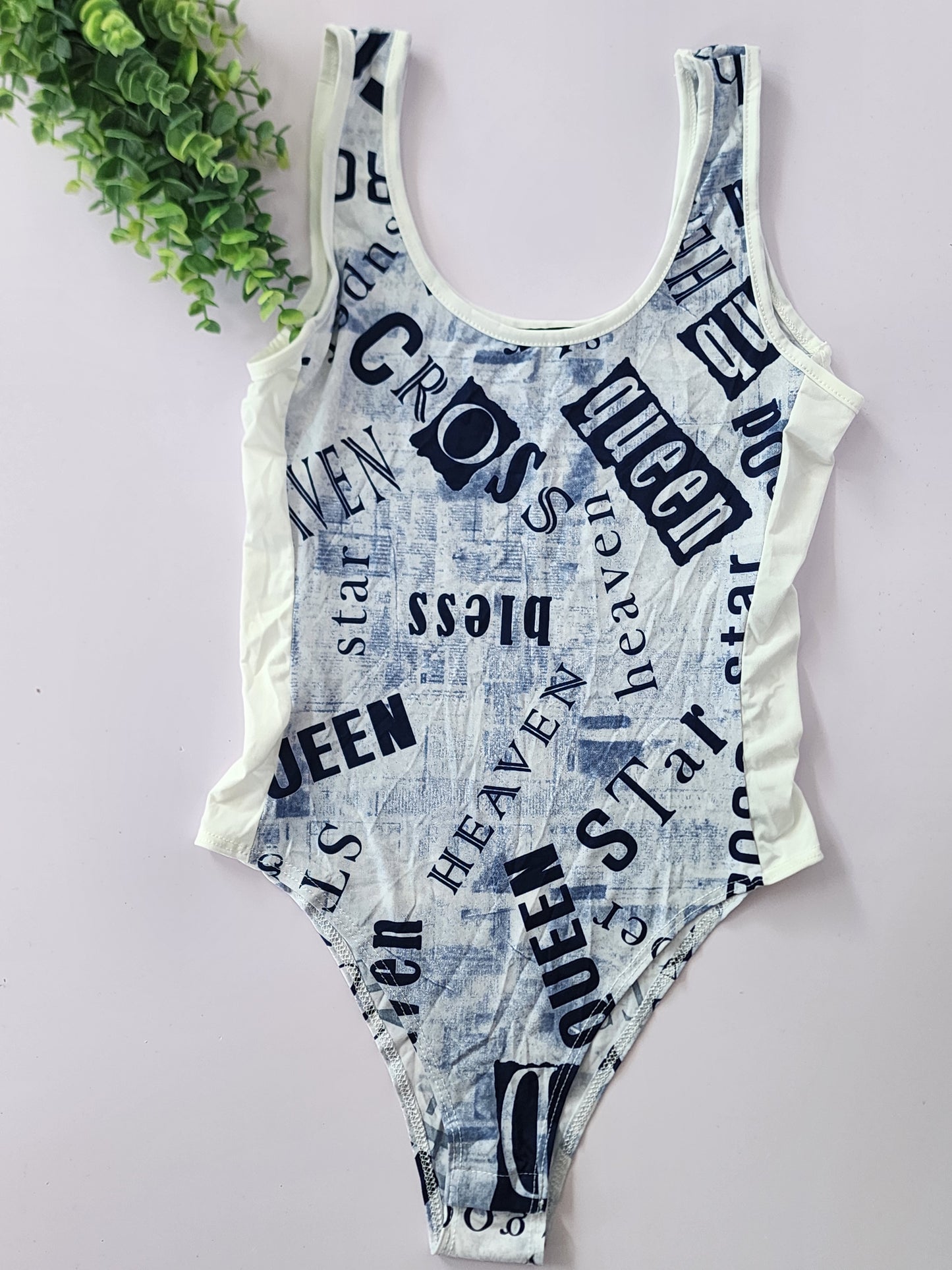 Bodysuit Newspaper Denim