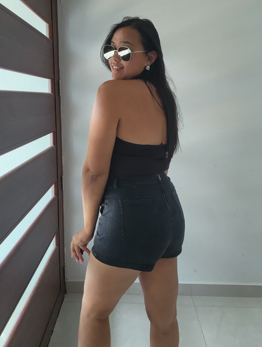 Denim Black Skort