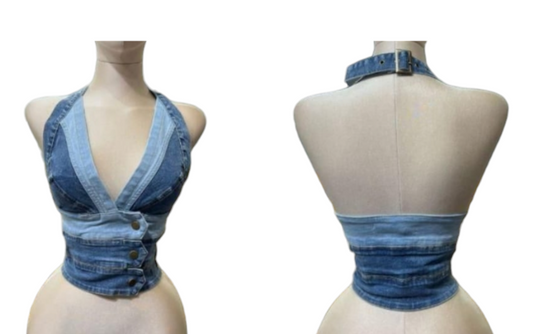 Denim Top Corset