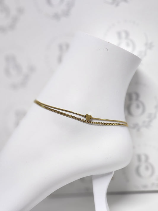 Tobillera Doble Corazón ❤️