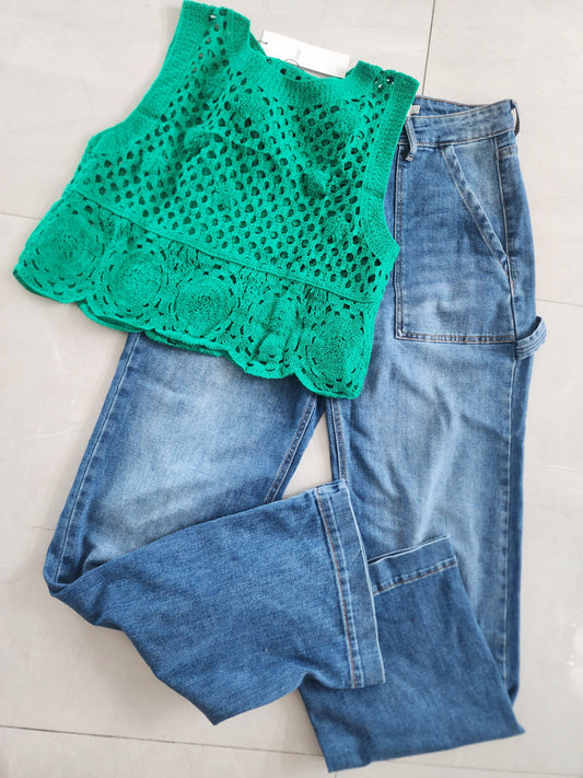Green Crochet Top