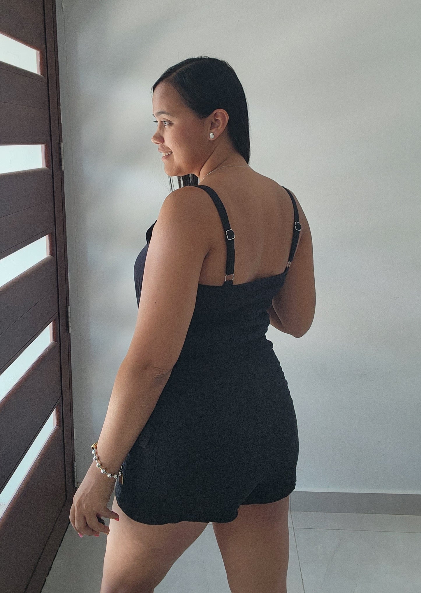 Black Cargo Romper