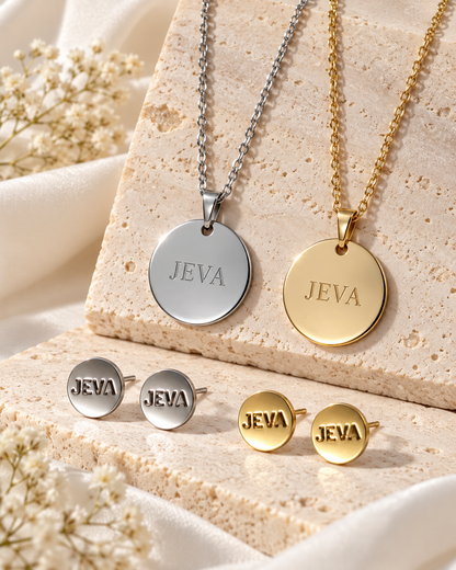 Collar JEVA en Acero Inoxidable Dorado y Plateado
