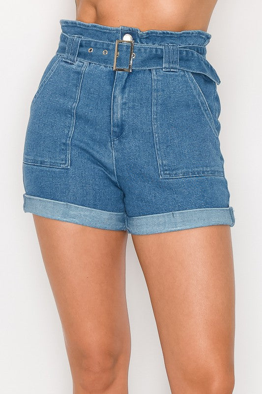 PaperBag Denim Shorts