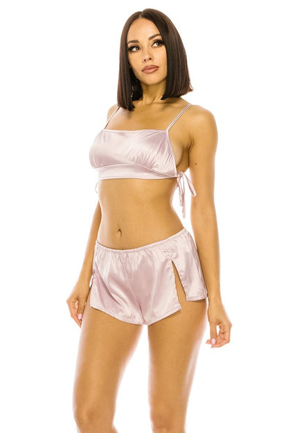 Satin Baby Pink Set