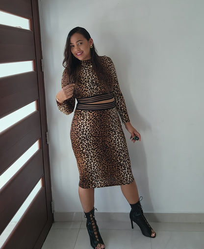 Leopard Skirt Set